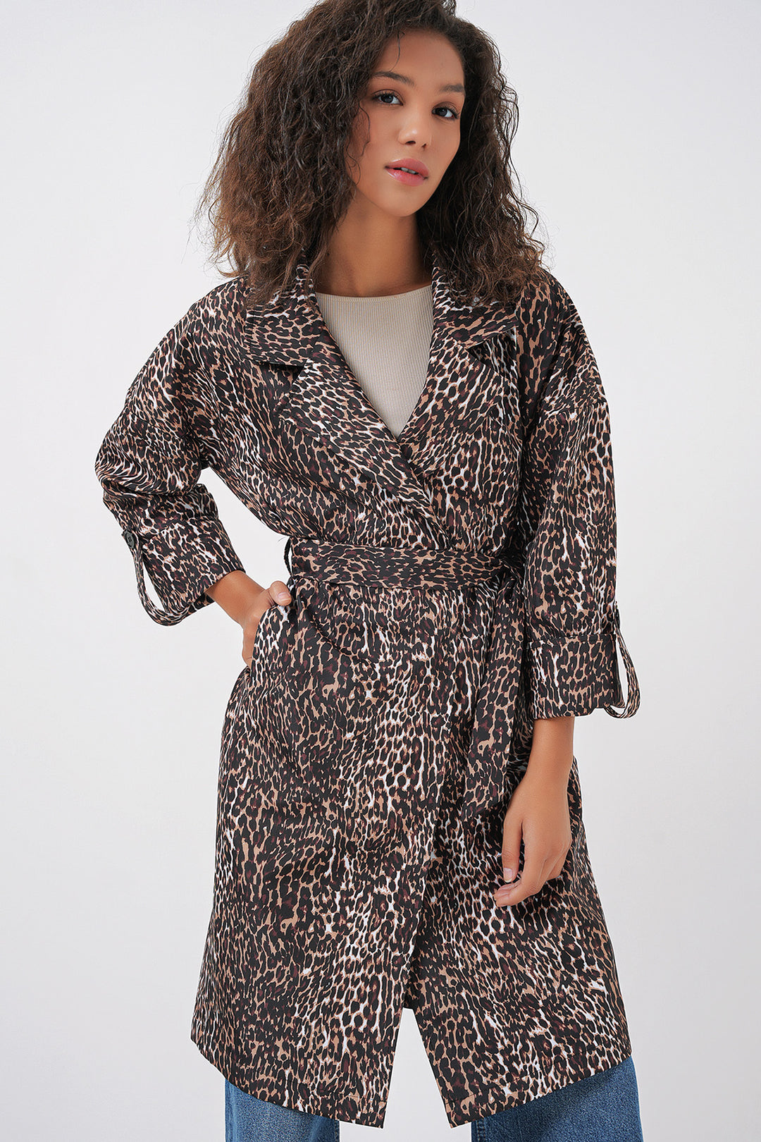 Bigdart 9104 Trench-coat doublé à col croisé - Marron