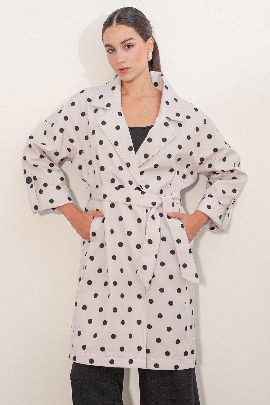 Bigdart Trench-coat doublé à col croisé 9104 - Écru