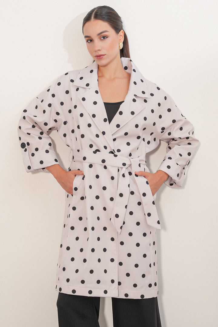 Bigdart Trench-coat doublé à col croisé 9104 - Écru