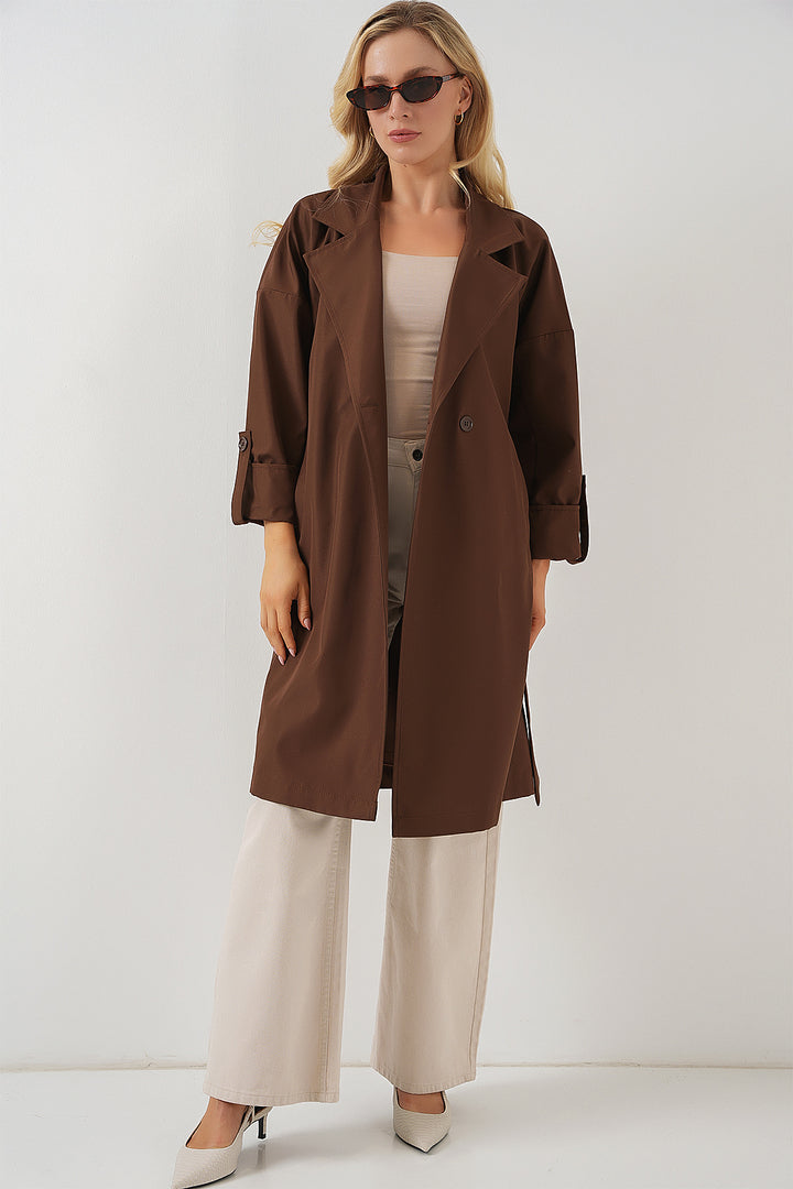 Bigdart 9104 Manteau Trench Croisé Doublé - Marron