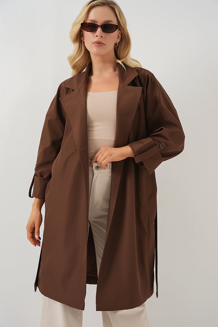 Bigdart 9104 Manteau Trench Croisé Doublé - Marron