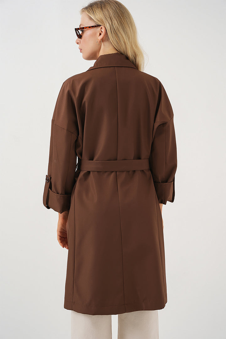 Bigdart 9104 Manteau Trench Croisé Doublé - Marron