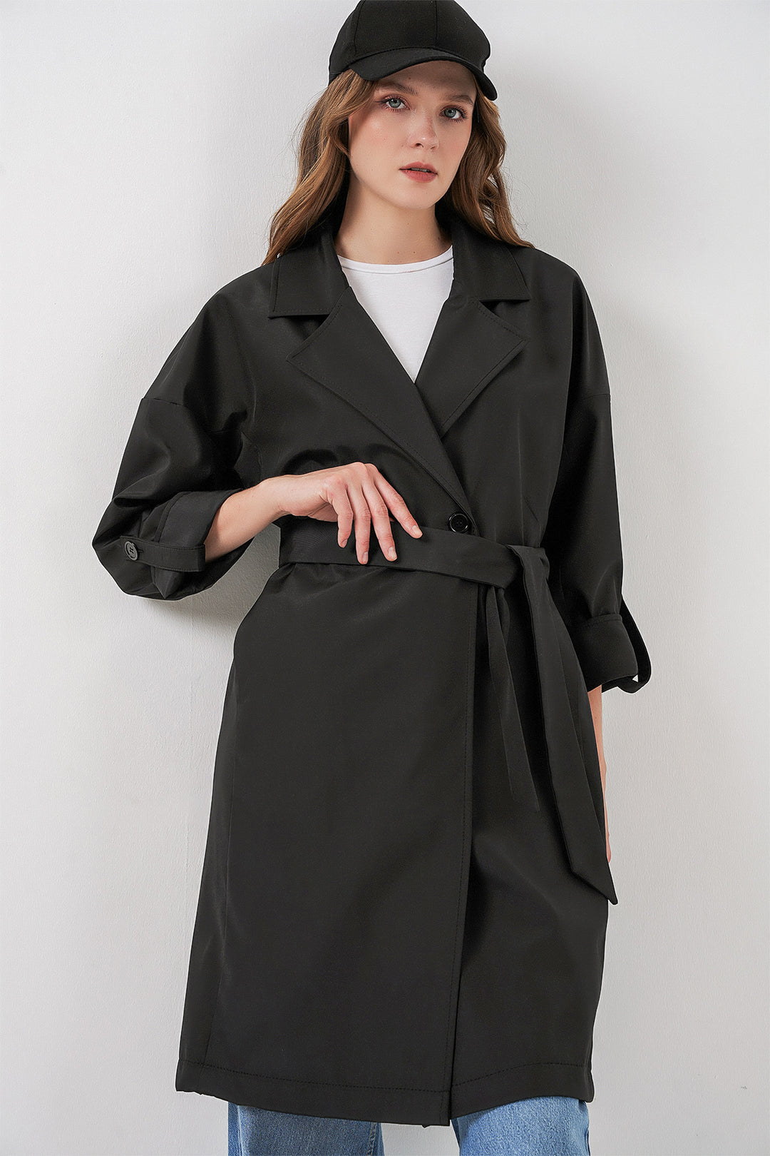 Bigdart 9104 Manteau trench croisé doublé - Noir