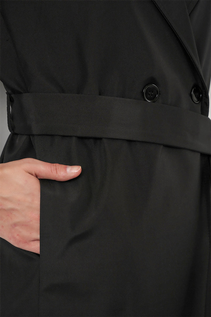 Bigdart 9104 Manteau trench croisé doublé - Noir
