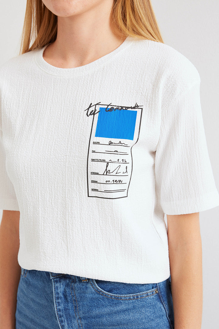 Bigdart T-shirt basique en tricot imprimé 911 - Bleu