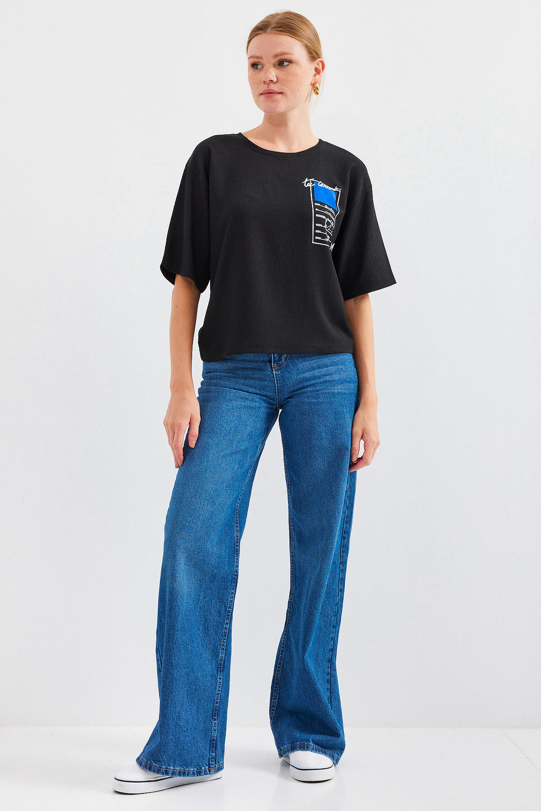 Bigdart 911 T-shirt basique en tricot imprimé - Noir