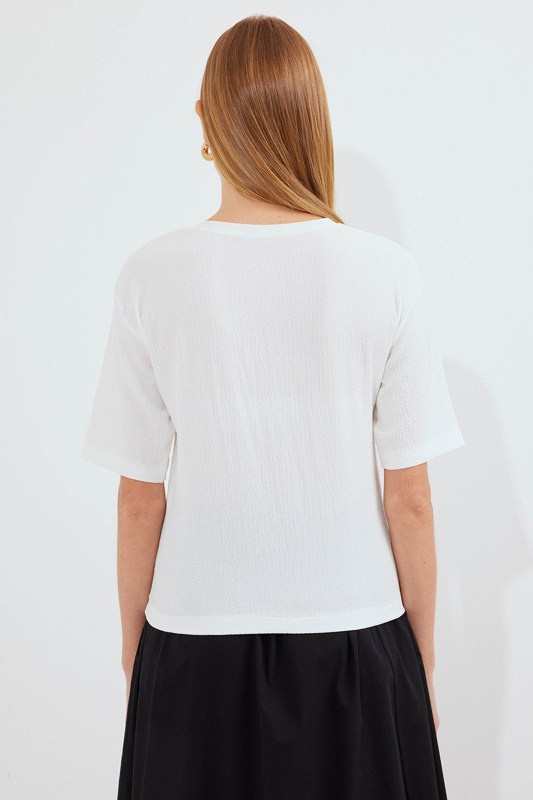 Bigdart T-shirt basique en tricot imprimé 911 - Orange
