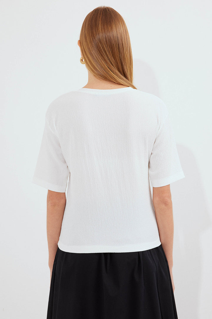 Bigdart T-shirt basique en tricot imprimé 911 - Orange