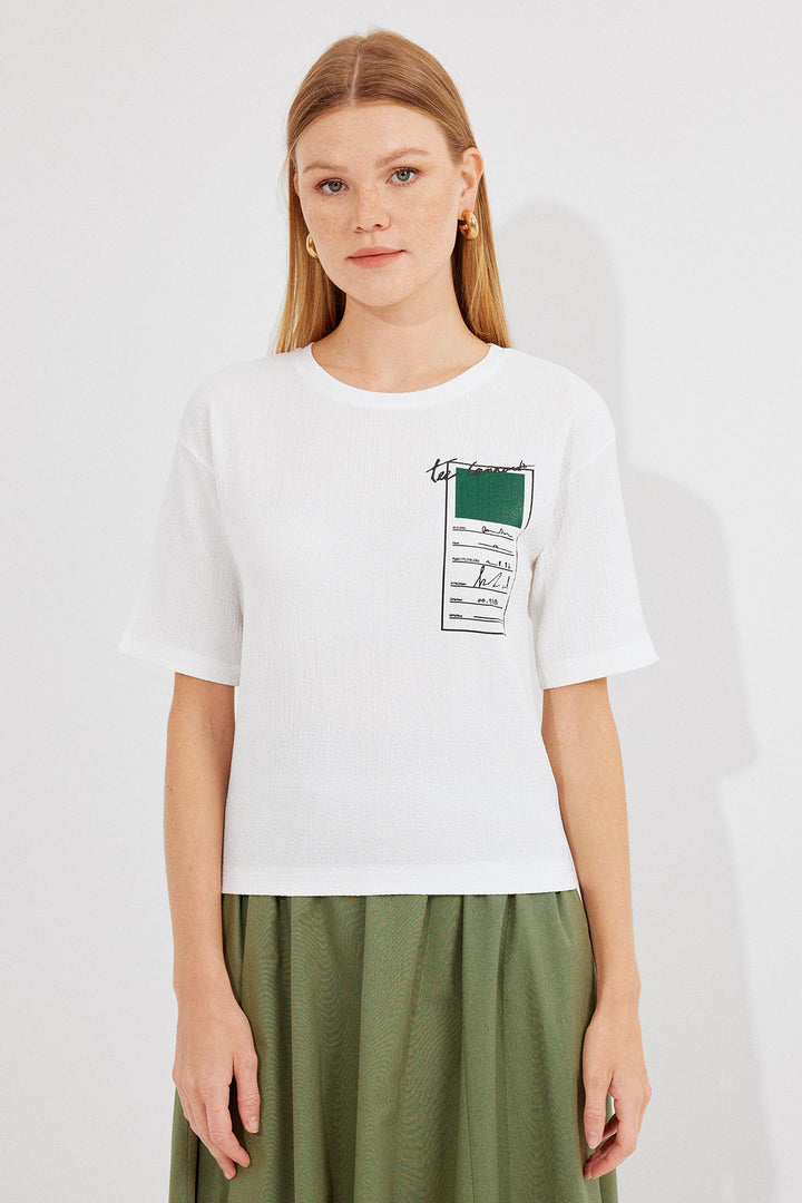 Bigdart T-shirt basique en tricot imprimé 911 - Vert