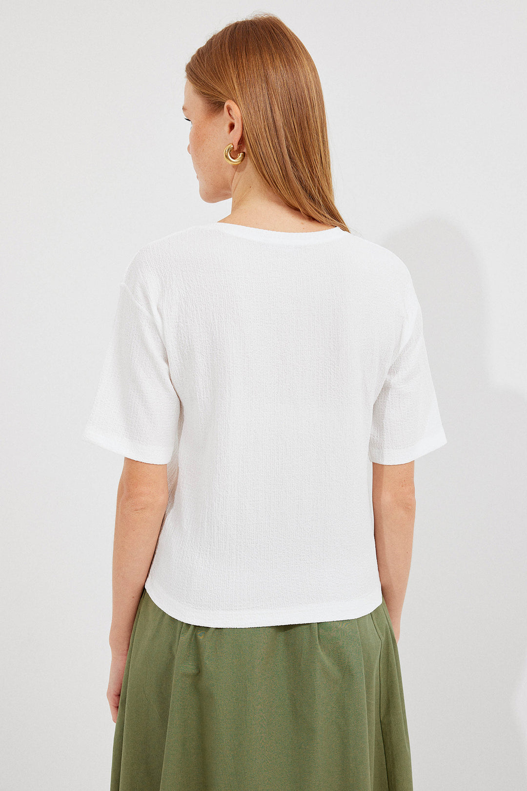 Bigdart T-shirt basique en tricot imprimé 911 - Vert
