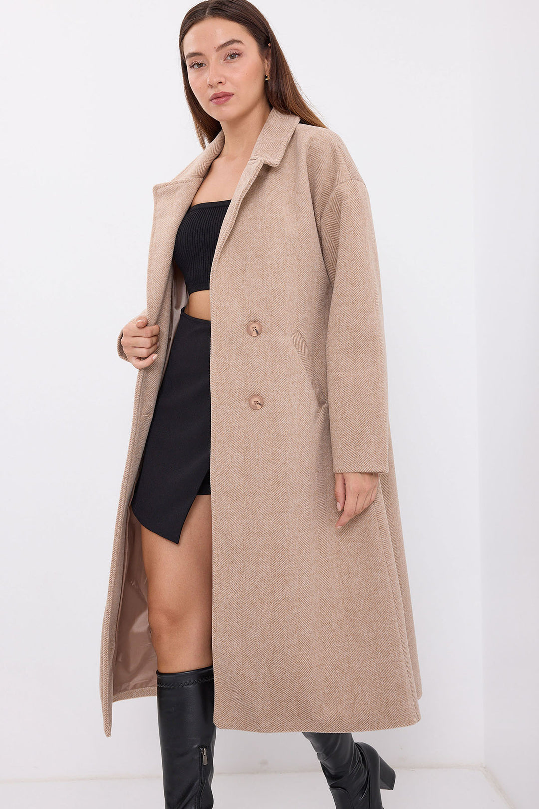 Bigdart Manteau long en laine oversize à coupe large 9113 - bisküvi