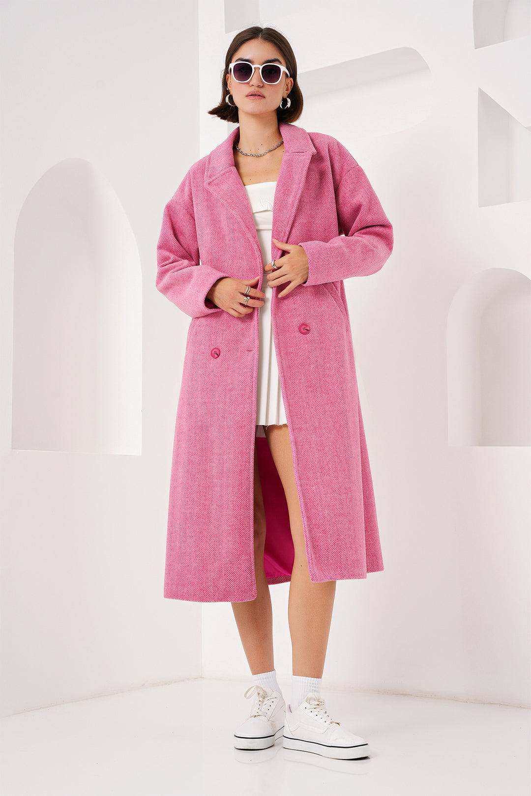 Bigdart Manteau Long en Laine Oversize Fuchsia 9113 - Fuchsia