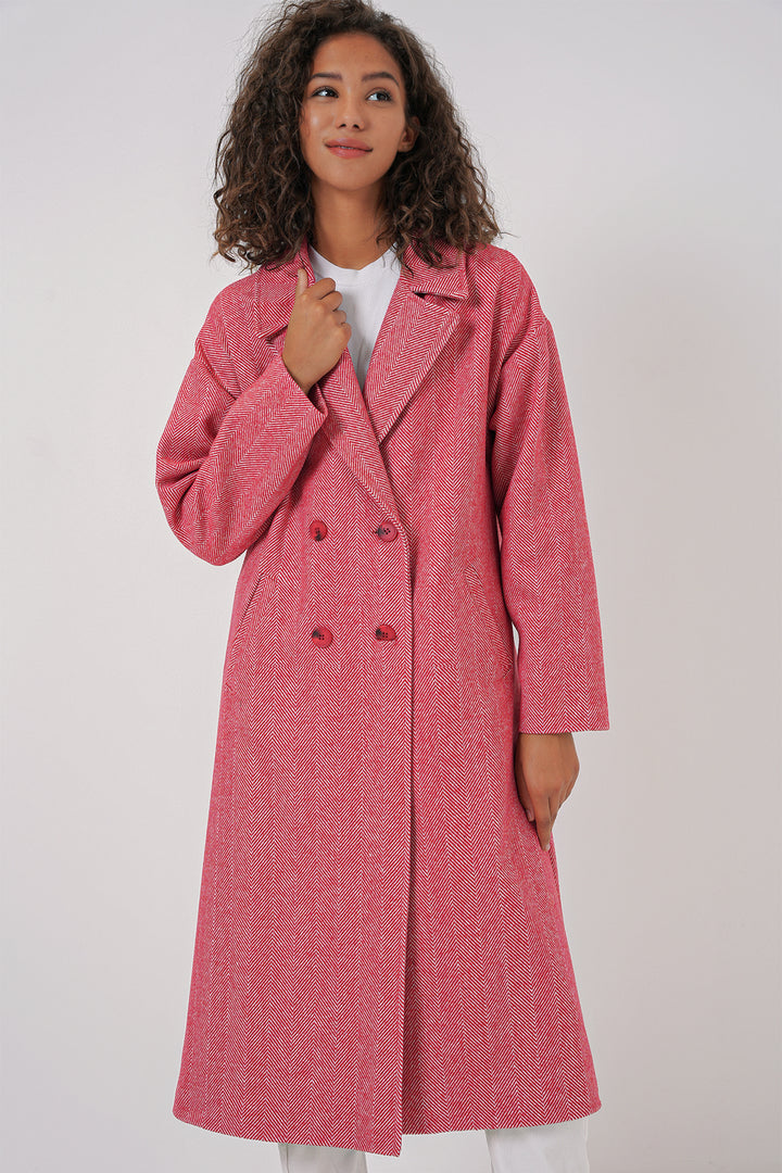 Bigdart 9113 Manteau long en laine oversize - Rouge
