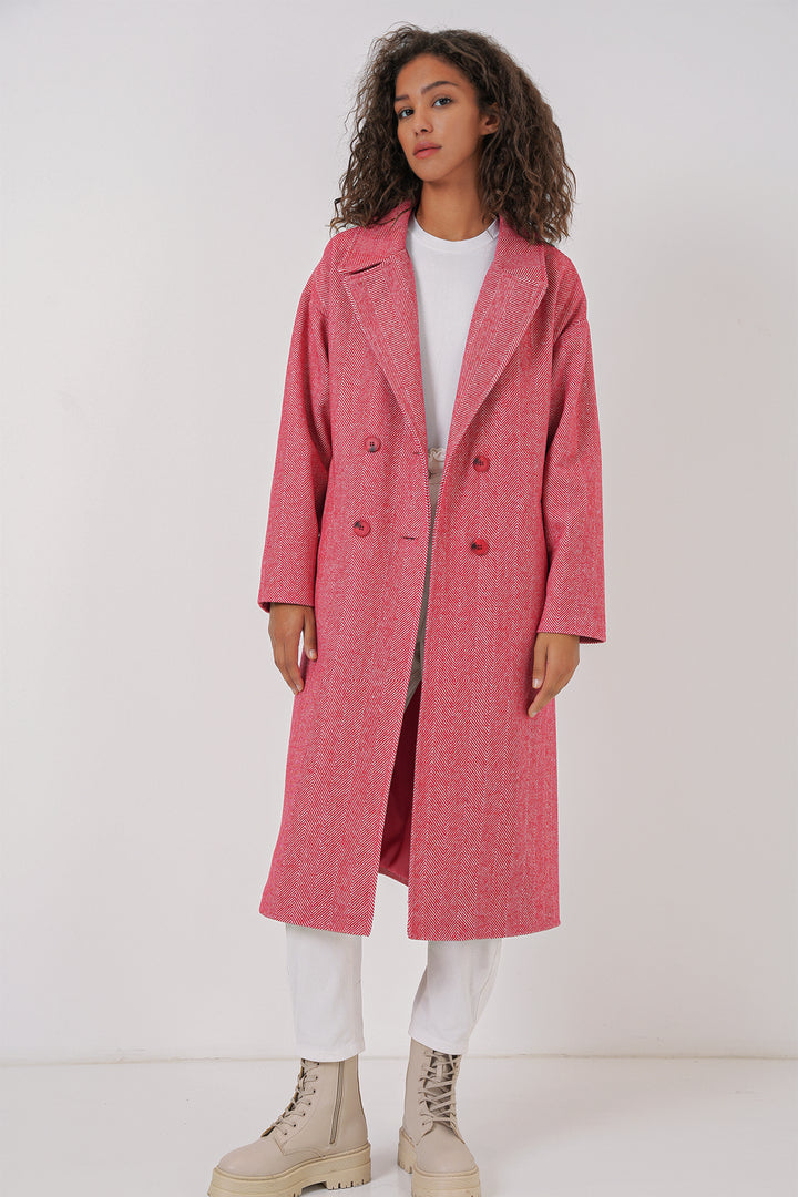 Bigdart 9113 Manteau long en laine oversize - Rouge