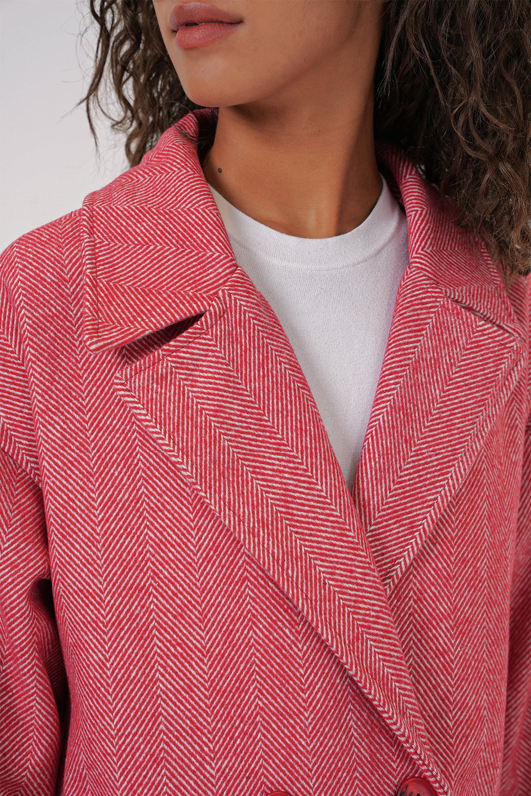 Bigdart 9113 Manteau long en laine oversize - Rouge