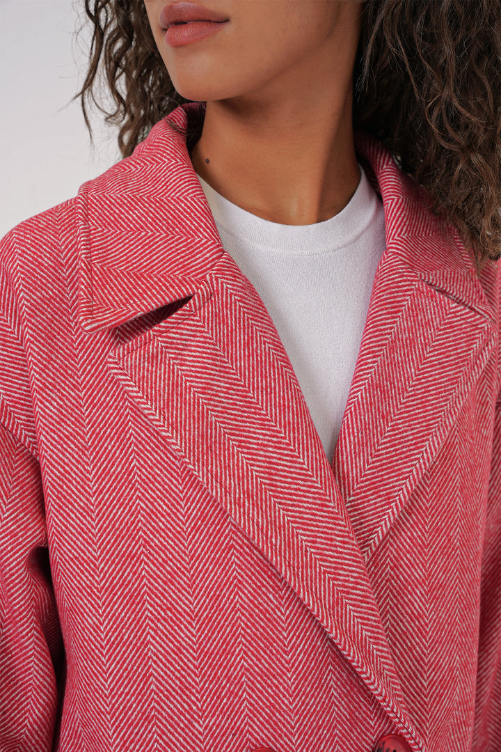 Bigdart 9113 Manteau long en laine oversize - Rouge