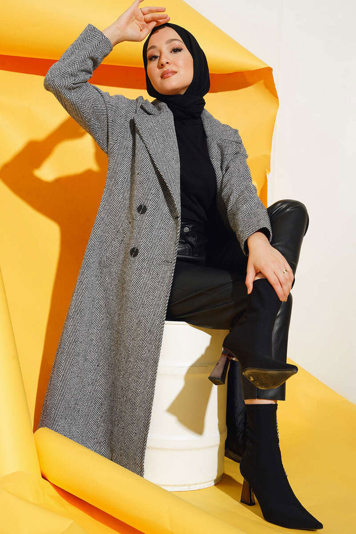 Bigdart 9113 Oversized Long Wool Coat - Black