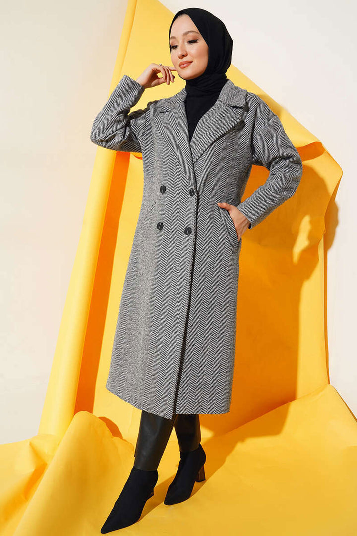 Bigdart 9113 Oversized Long Wool Coat - Black