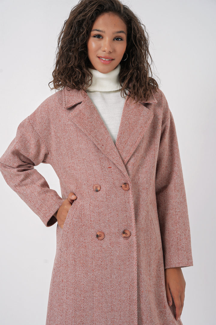 Bigdart Manteau long en laine oversize à coupe large 9113 - Saumon