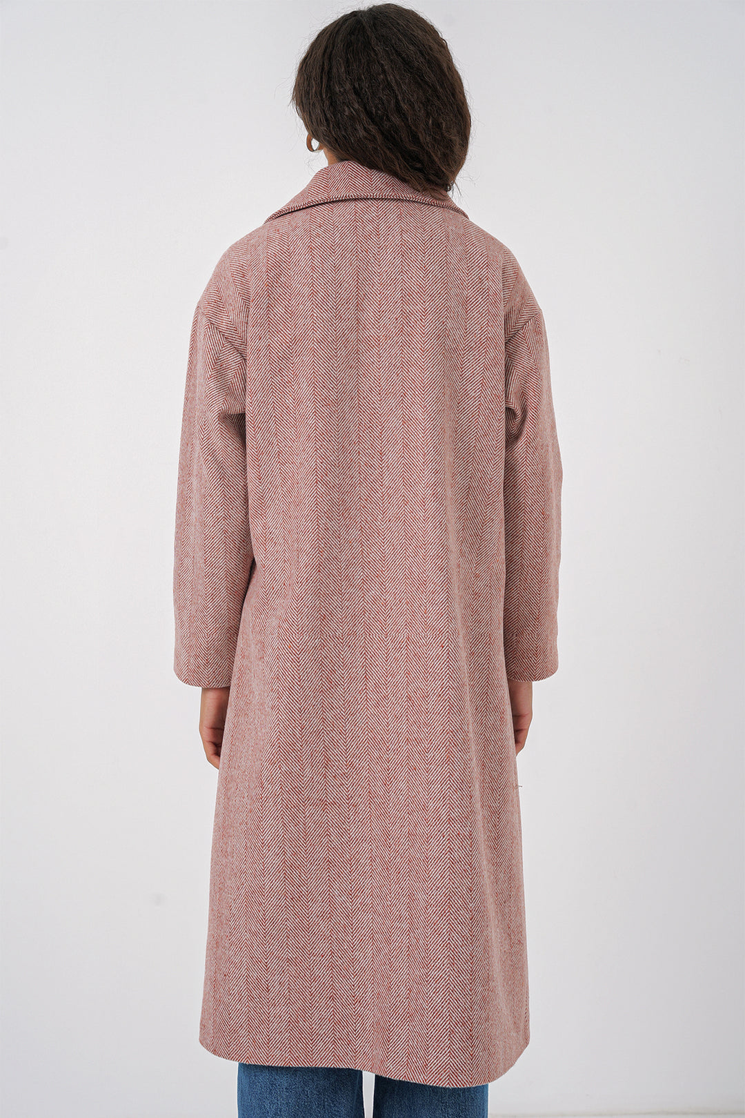 Bigdart 9113 Manteau long en laine oversize - Saumon
