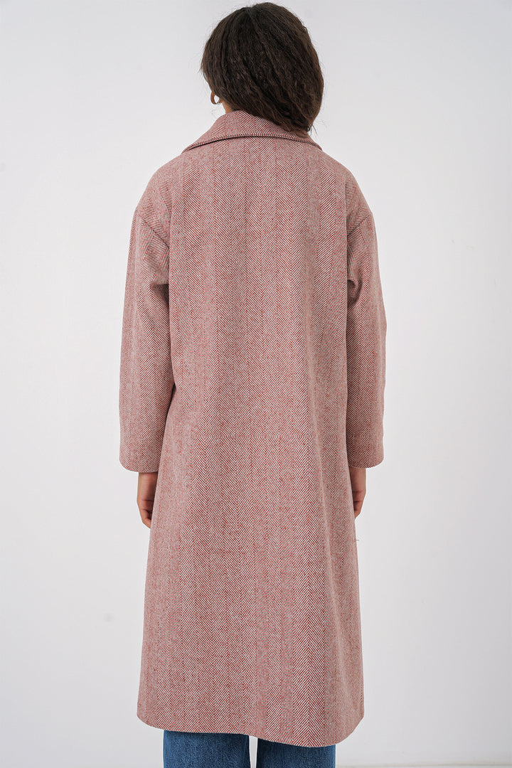Bigdart 9113 Manteau long en laine oversize - Saumon