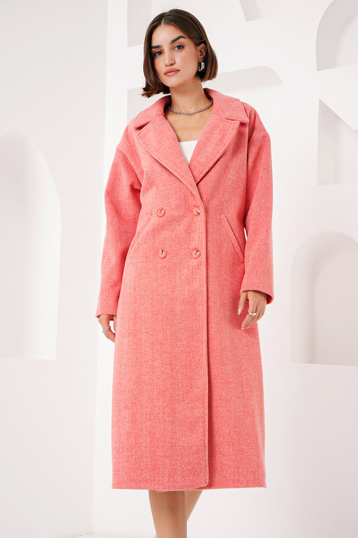 Bigdart 9113 Manteau long en laine oversize - Orange
