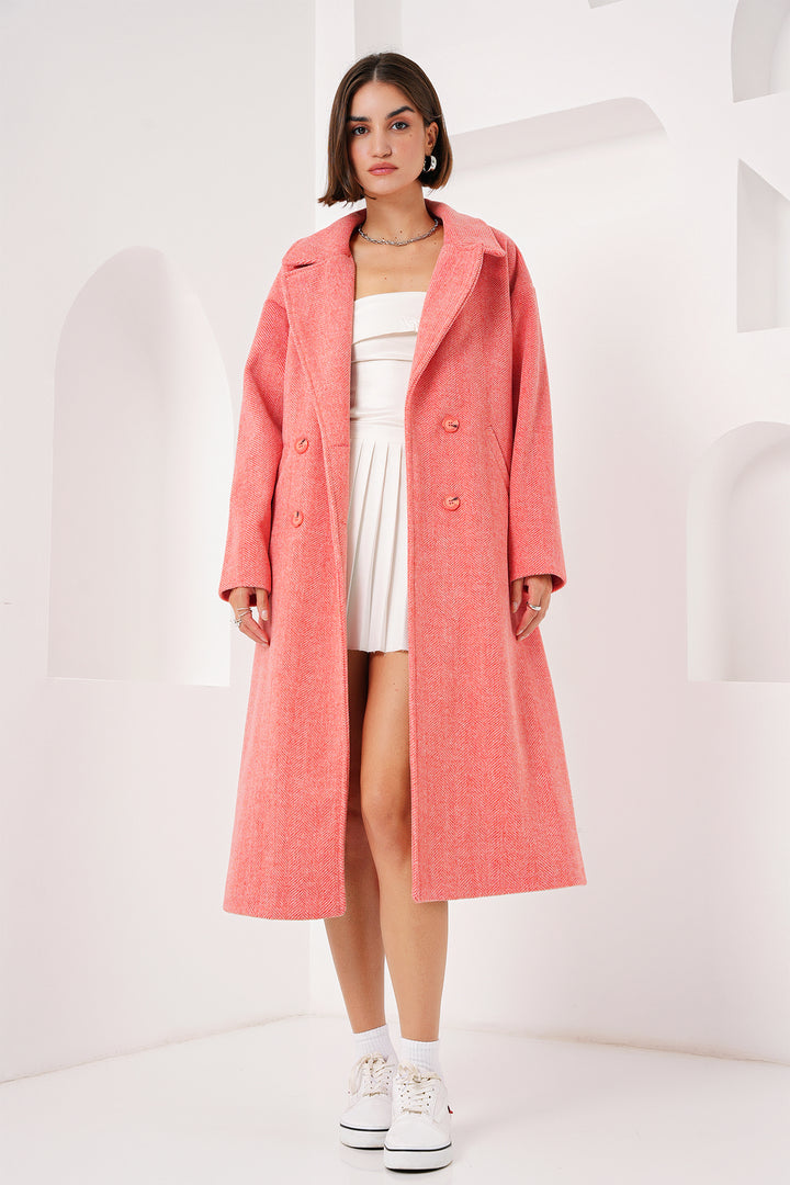 Bigdart 9113 Manteau long en laine oversize - Orange