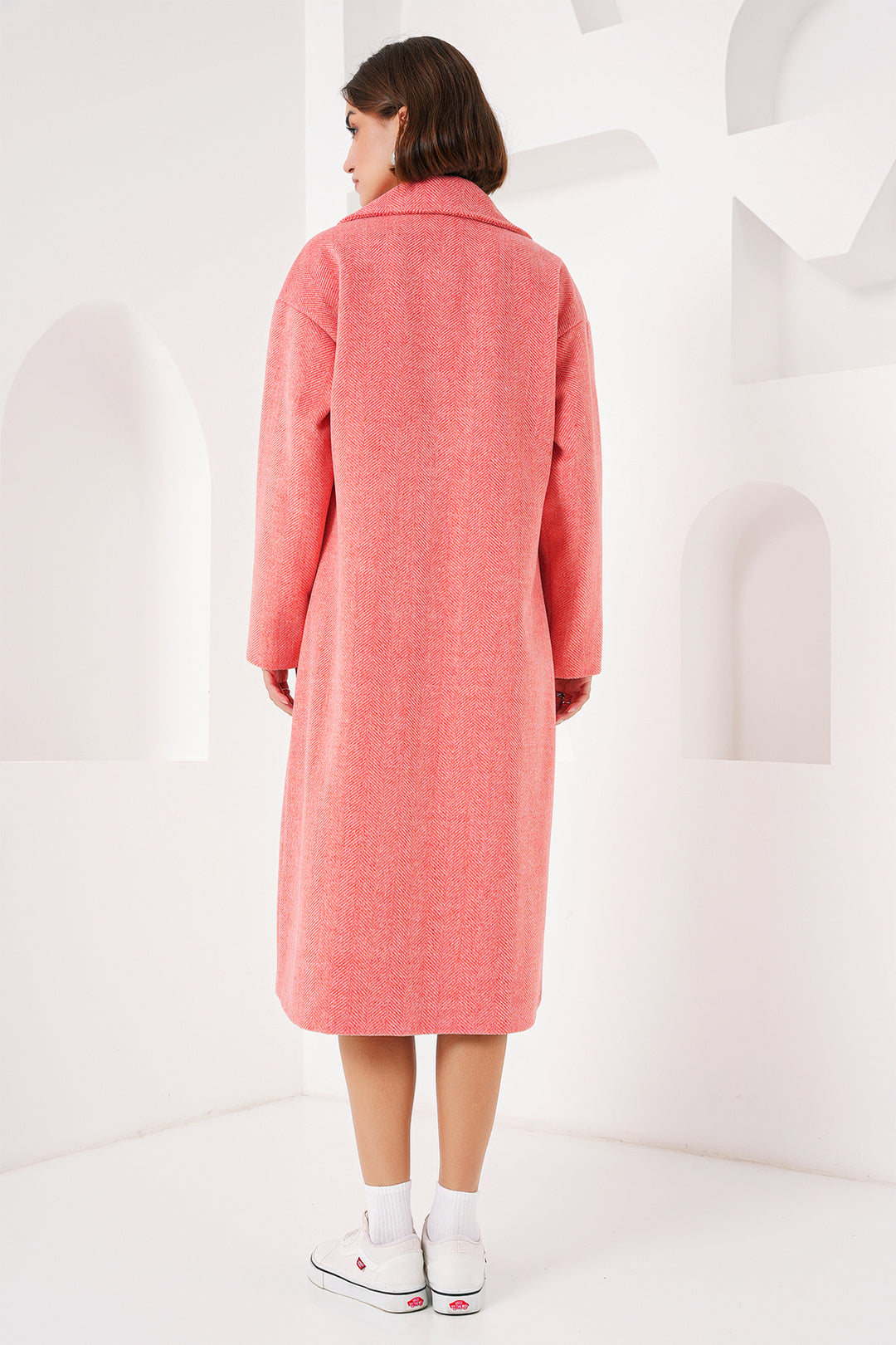 Bigdart 9113 Manteau long en laine oversize - Orange