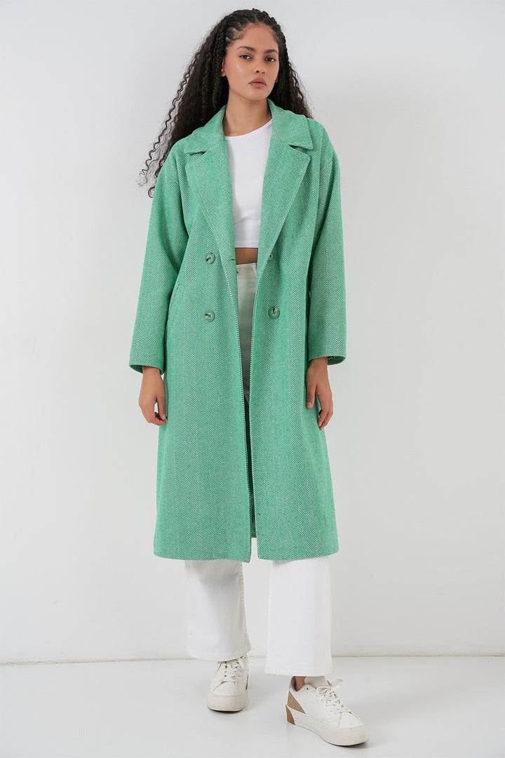 Bigdart Manteau long en laine oversize vert pour femme 9113 - Vert