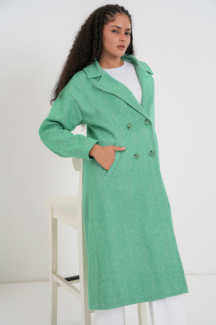 Bigdart Manteau long en laine oversize vert pour femme 9113 - Vert