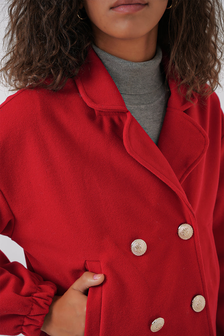 Bigdart 9117 Veste Crop à Col Croisé - Rouge