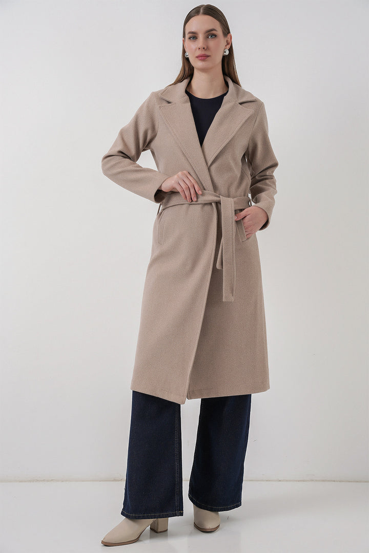 Bigdart Manteau croisé en laine 9118 - a.Beige