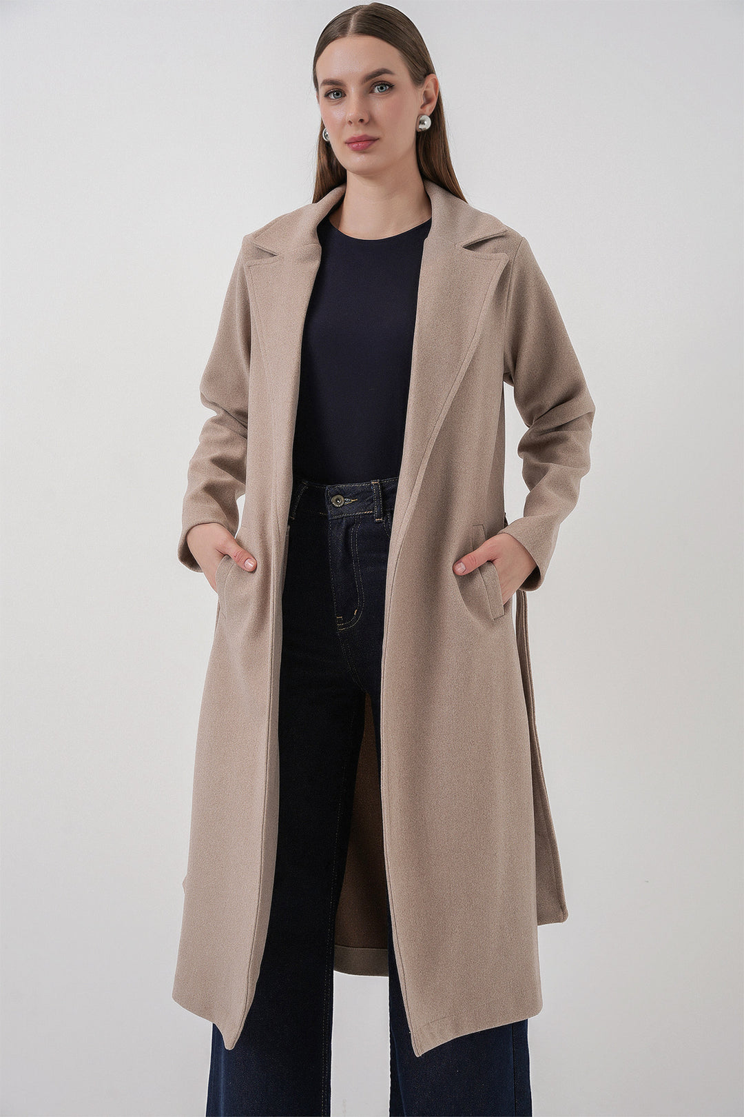 Bigdart Manteau croisé en laine 9118 - a.Beige