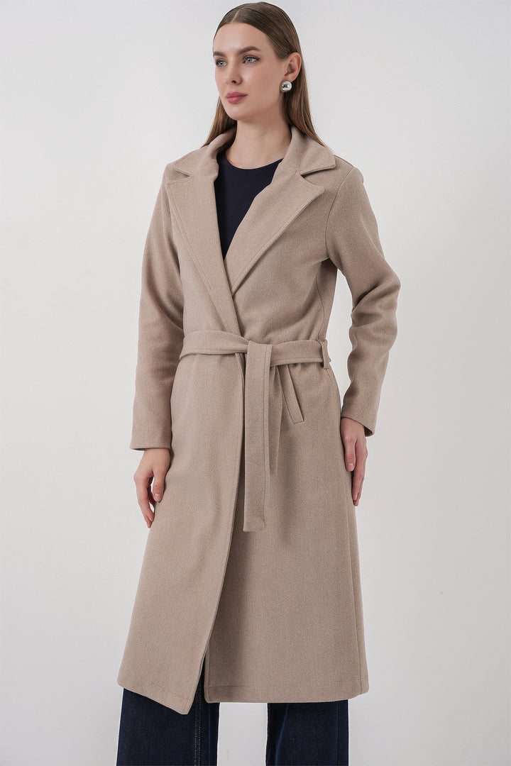 Bigdart Manteau croisé en laine 9118 - a.Beige