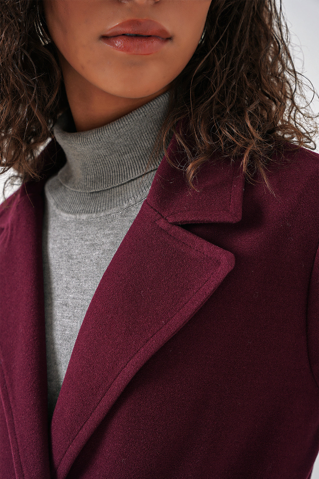 Bigdart Manteau en laine croisé 9118 - Bordeaux