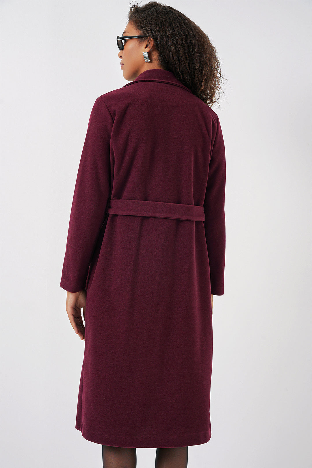 Bigdart Manteau en laine croisé 9118 - Bordeaux