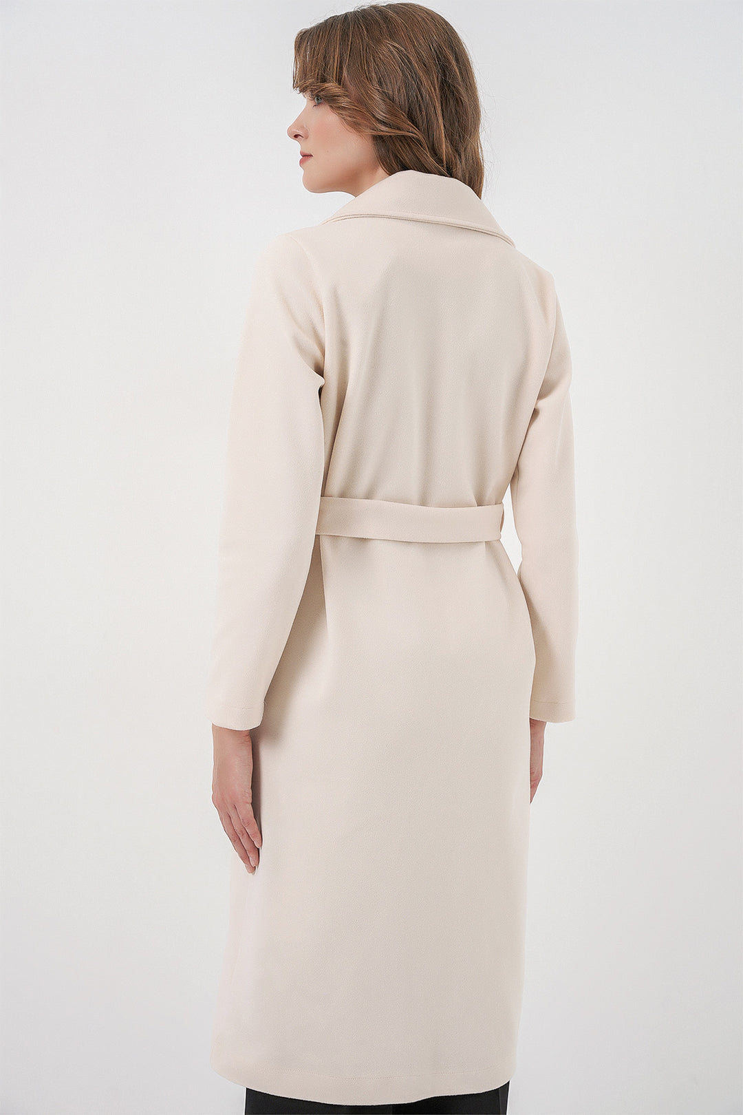 Bigdart 9118 Manteau croisé en laine - Écru