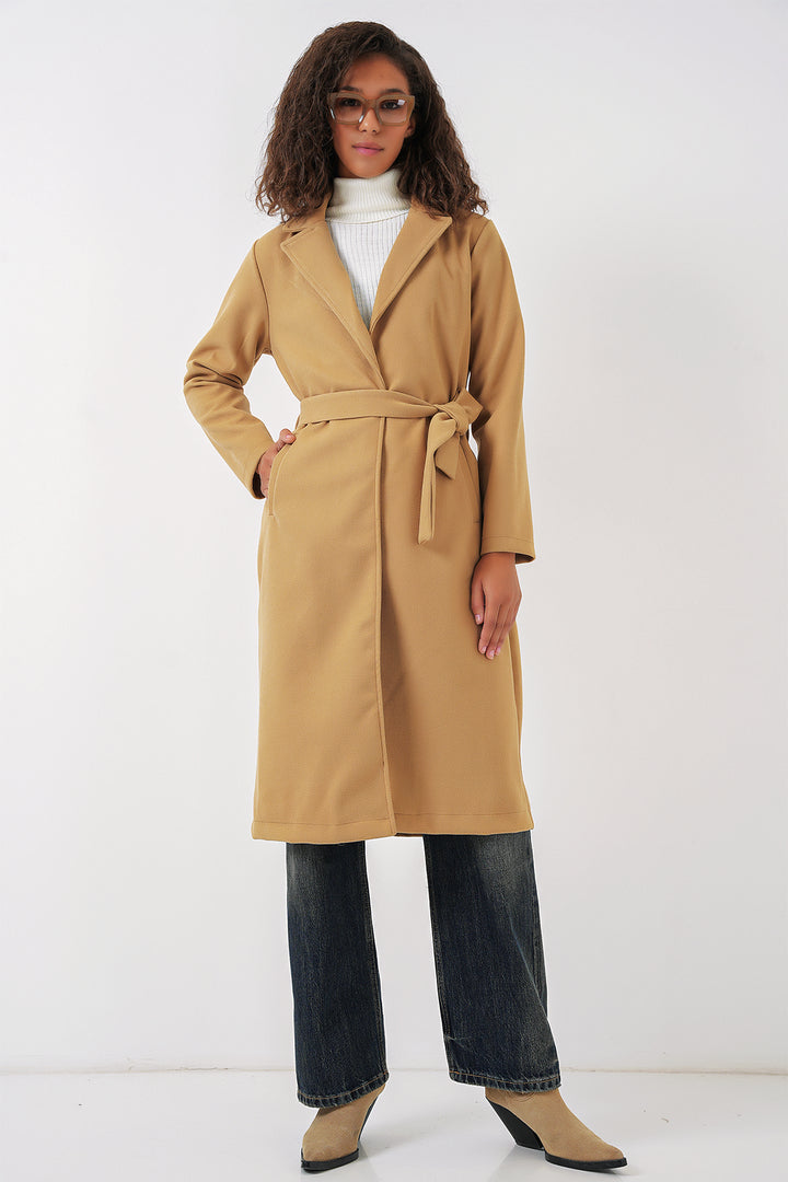 Bigdart 9118 Manteau Croisé en Laine - Moutarde