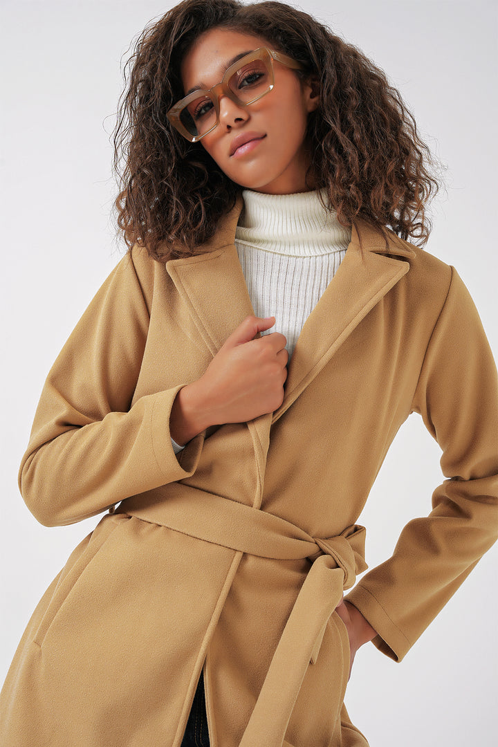 Bigdart 9118 Manteau Croisé en Laine - Moutarde