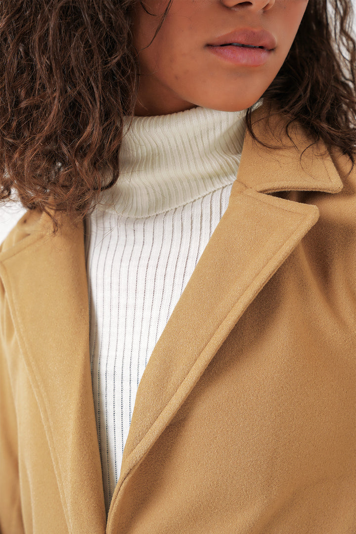 Bigdart 9118 Manteau Croisé en Laine - Moutarde