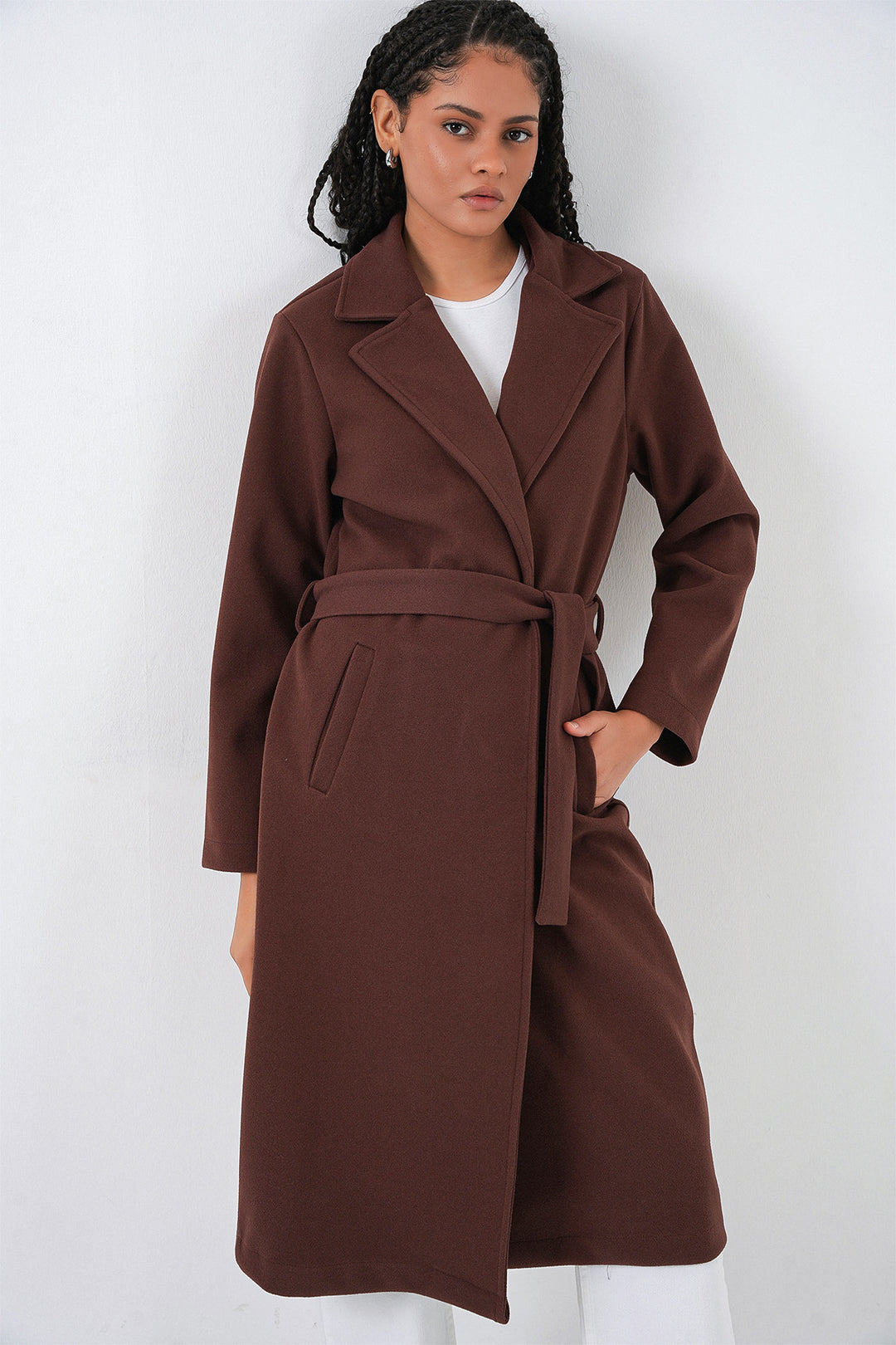 Bigdart 9118 Double-breasted wool coat - Brown