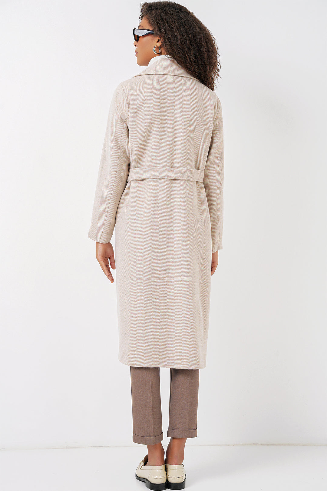 Bigdart Manteau en laine croisé 9118 - Crème