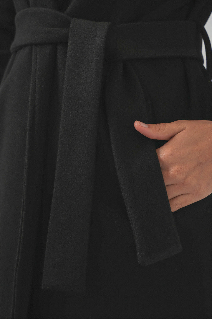 Bigdart Manteau en Laine Croisé 9118 - Noir