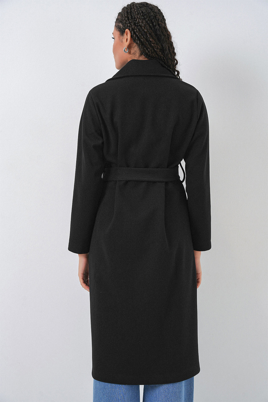 Bigdart Manteau en laine à col croisé 9118 - Noir