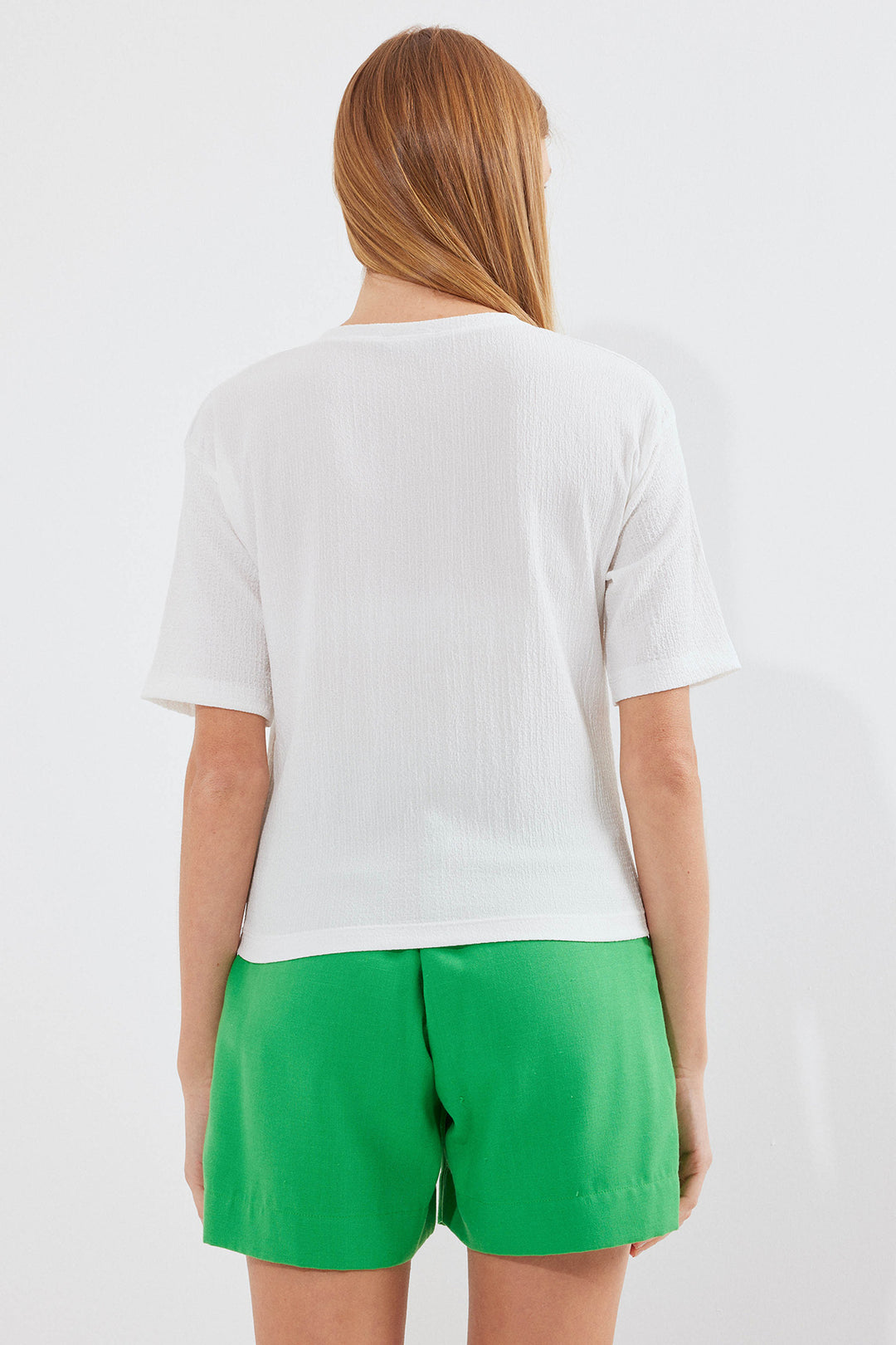 Bigdart T-shirt basique en tricot imprimé 913 - Blanc