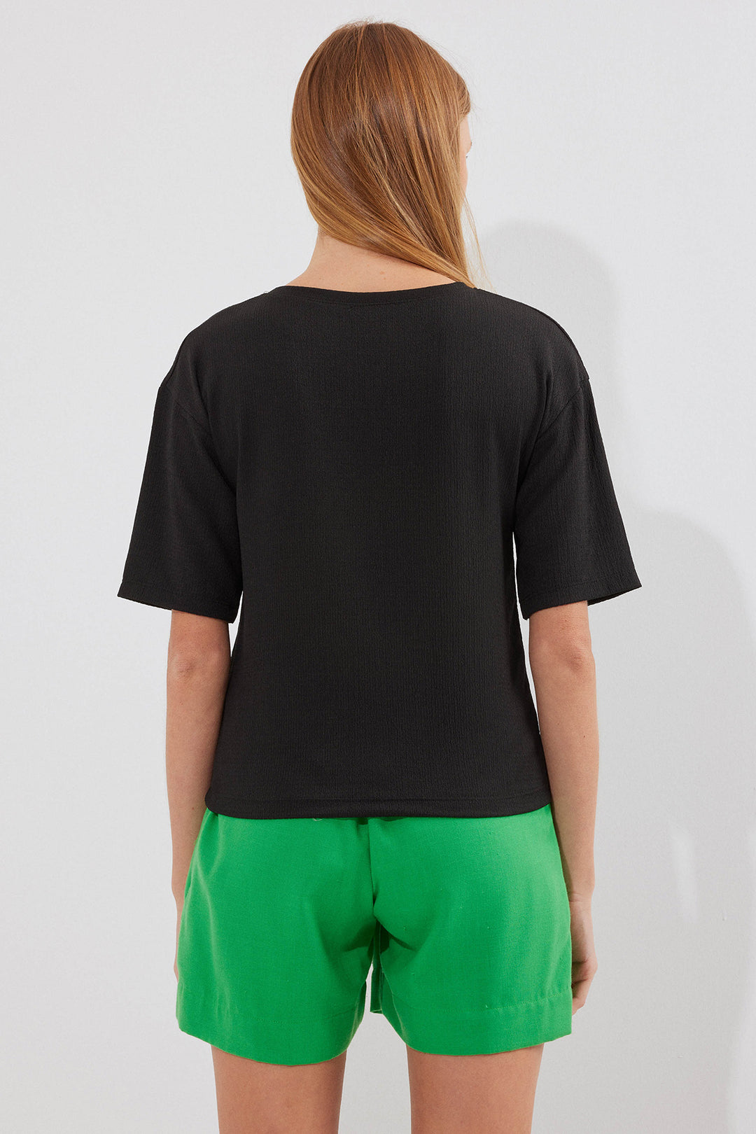 Bigdart T-shirt basique en tricot imprimé 913 - Noir