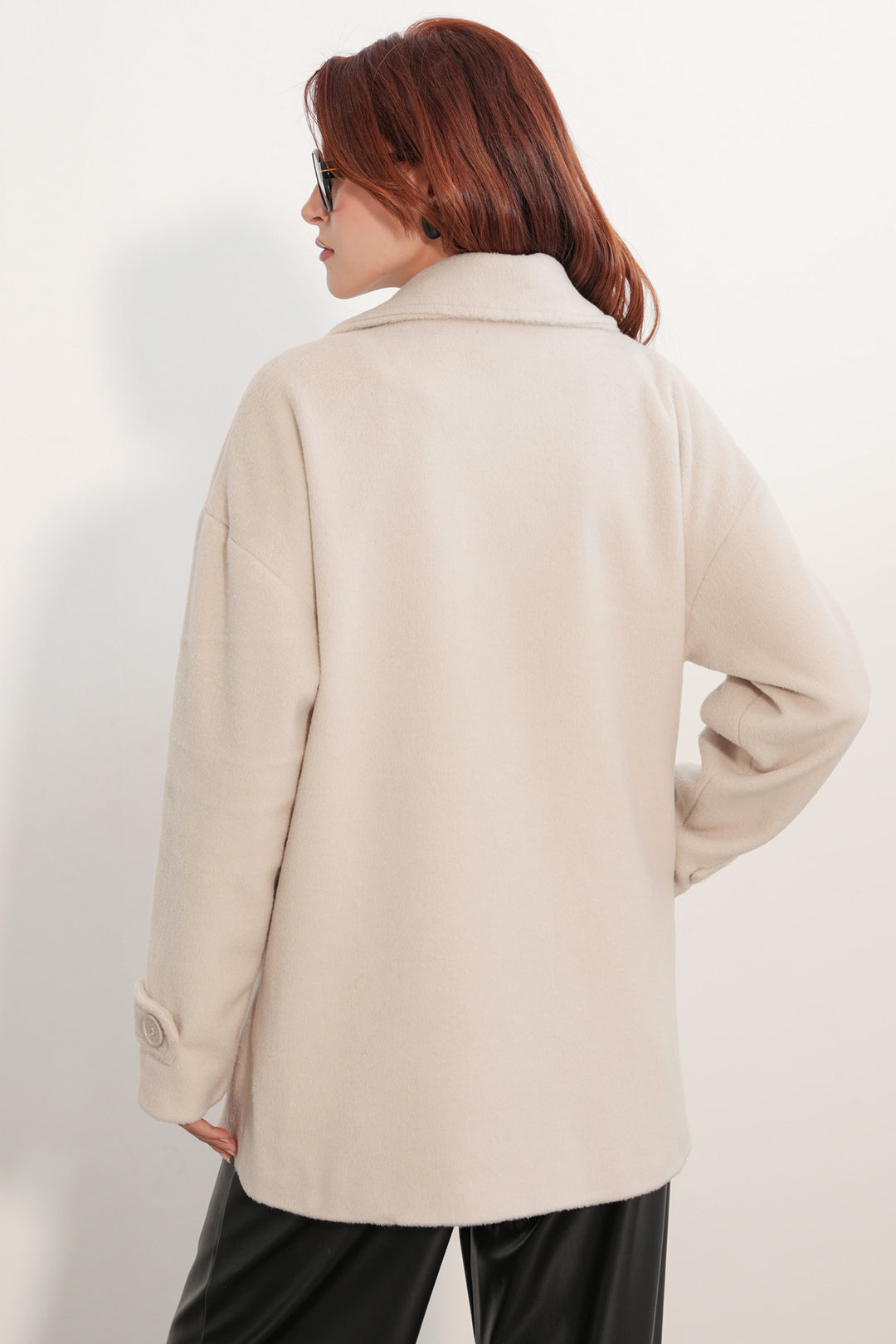 Bigdart Manteau en laine à col croisé pour femme 9143 - Écru