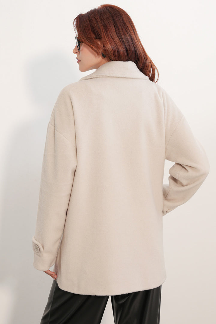 Bigdart Manteau en laine à col croisé pour femme 9143 - Écru