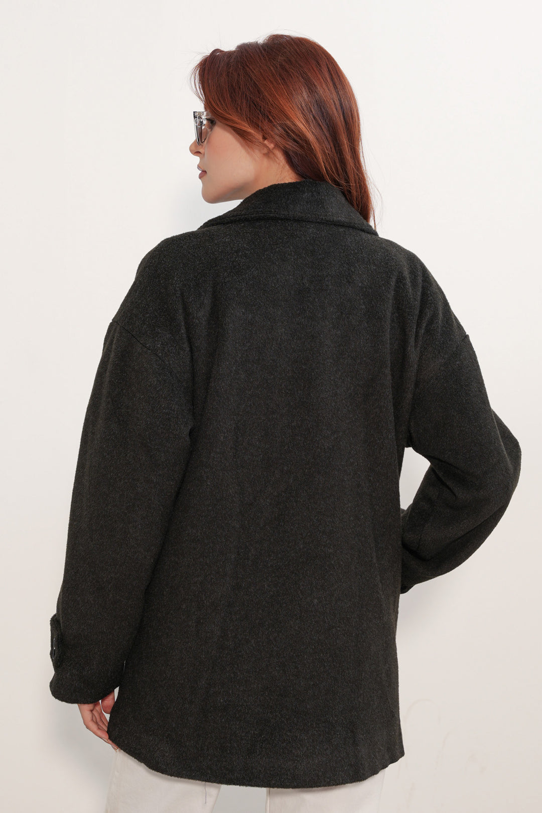 Bigdart Manteau en laine à col croisé pour femme 9143 - füme