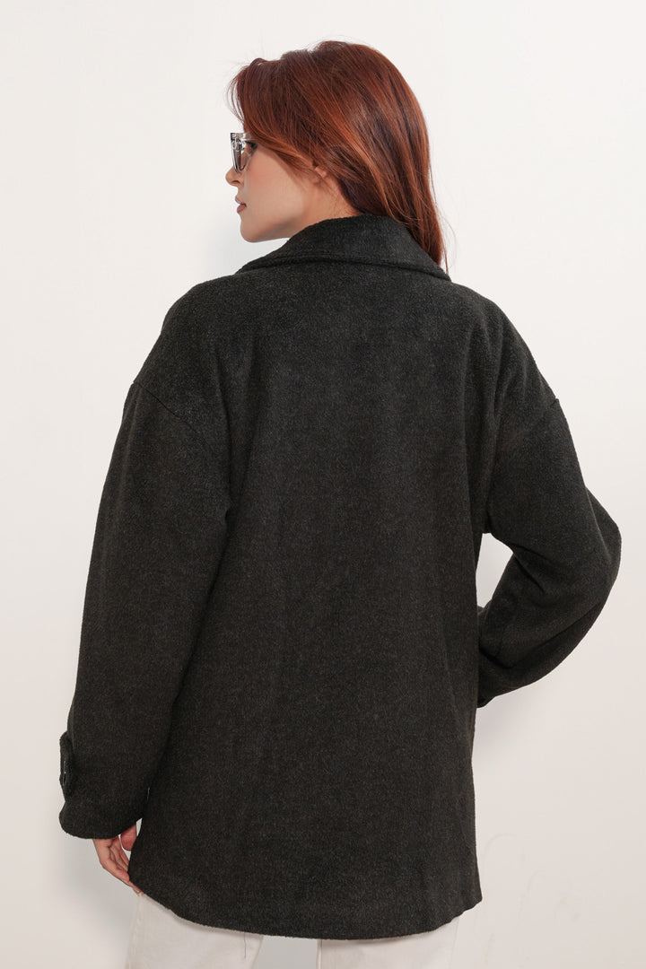 Bigdart Manteau en laine à col croisé pour femme 9143 - füme